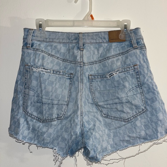 Distressed Checkered Mini Shorts - Picture 2 of 2